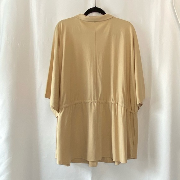 MarlaWynne Women's Almond Shirt Jacket 2X 3/4 Kimono Sleeve Minimalist Neutral - Picture 10 of 16